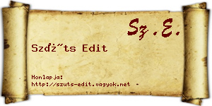 Szüts Edit névjegykártya
